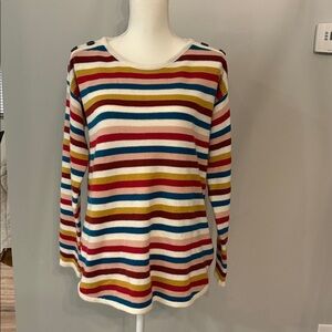 St. John's Bay Colorful Striped Long Sleeve Top